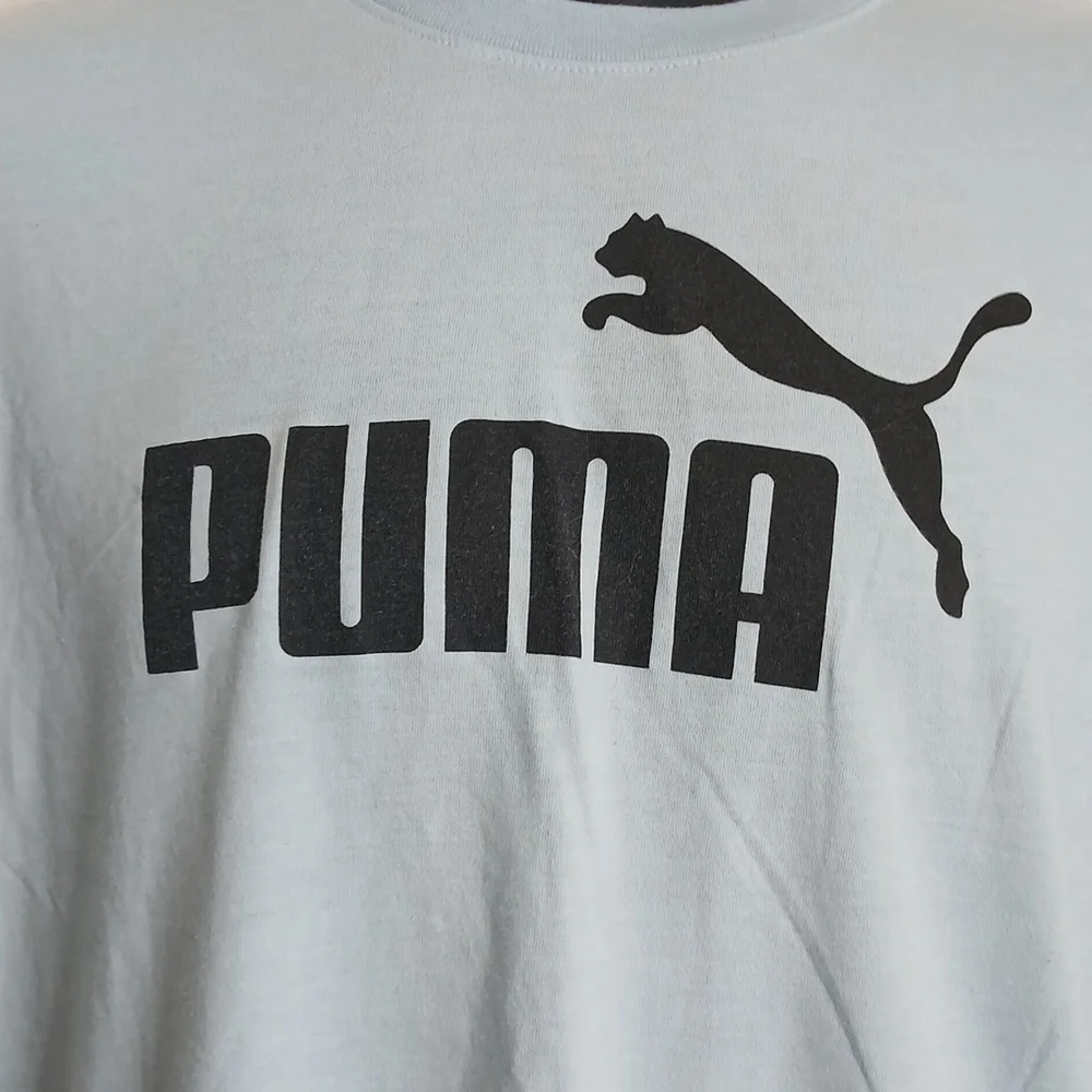 PUMA mens baby blue logo tee shirt size medium - Picture 2 of 11